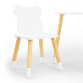 Комплект детской мебели стол и два стула Мишутка (Белый/Белый/Береза) в Лысьве - lysva.ok-mebel.com | фото