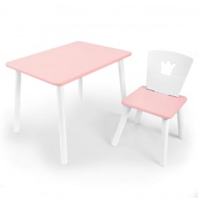 Комплект детской мебели стол и стул Корона (Розовый/Розовый/Белый) в Лысьве - lysva.ok-mebel.com | фото 1