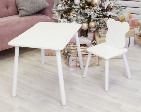 Комплект детской мебели стол и стул Мишутка (Белый/Белый/Белый) в Лысьве - lysva.ok-mebel.com | фото 1