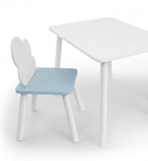 Комплект детской мебели стол и стул Облачко (Белый/Голубой/Белый) в Лысьве - lysva.ok-mebel.com | фото 1