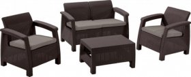 Комплект мебели Корфу сет (Corfu set) коричневый - серо-бежевый * в Лысьве - lysva.ok-mebel.com | фото