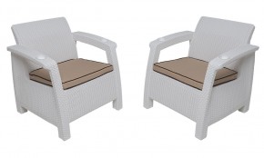 Комплект на балкон Yalta Premium Balcony Set (Ялта) белый (+подушки под спину) в Лысьве - lysva.ok-mebel.com | фото 4