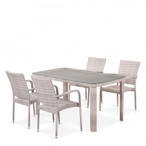 Комплект плетеной мебели T256C/Y376C-W85 Latte (4+1) + подушки на стульях в Лысьве - lysva.ok-mebel.com | фото