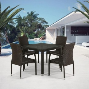 Комплект плетеной мебели T257A/YC379A-W53 Brown (4+1) + подушки на стульях в Лысьве - lysva.ok-mebel.com | фото 1
