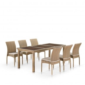 Комплект плетеной мебели T365/Y380B-W65 Light Brown (6+1) в Лысьве - lysva.ok-mebel.com | фото 1