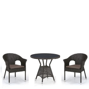 Комплект плетеной мебели T707ANS/Y79-W53 Brown (2+1) в Лысьве - lysva.ok-mebel.com | фото