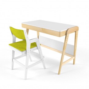 Комплект растущий стол и стул с чехлом 38 попугаев «Вуди» (Белый, Белый, Грин) в Лысьве - lysva.ok-mebel.com | фото