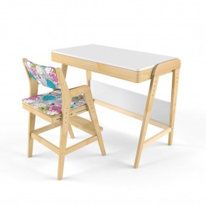Комплект растущий стол и стул с чехлом 38 попугаев «Вуди» (Белый, Береза, Мечта) в Лысьве - lysva.ok-mebel.com | фото