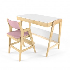 Комплект растущий стол и стул с чехлом 38 попугаев «Вуди» (Белый, Береза, Розовый) в Лысьве - lysva.ok-mebel.com | фото