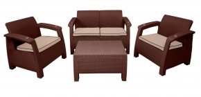 Комплект уличной мебели Yalta Premium Terrace Set (Ялта) шоколадый (+подушки под спину) в Лысьве - lysva.ok-mebel.com | фото
