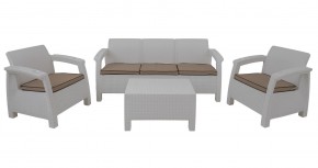 Комплект уличной мебели Yalta Premium Terrace Triple Set (Ялта) белый (+подушки под спину) в Лысьве - lysva.ok-mebel.com | фото 1