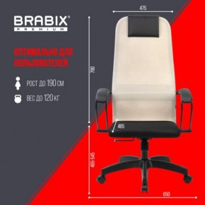 Кресло BRABIX PREMIUM "Ultimate EX-800" пластик, плотная двойная сетка Х2, черное/бежевое, 532916 в Лысьве - lysva.ok-mebel.com | фото 6
