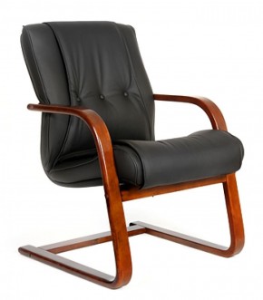 Кресло для посетителя CHAIRMAN  653 V (Кожа) Черное в Лысьве - lysva.ok-mebel.com | фото