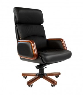 Кресло для руководителя CHAIRMAN 417 (Натуральная кожа) Черное в Лысьве - lysva.ok-mebel.com | фото 1