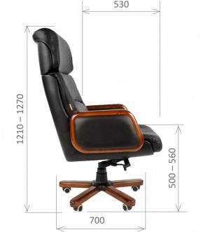 Кресло для руководителя CHAIRMAN 417 (Натуральная кожа) Черное в Лысьве - lysva.ok-mebel.com | фото 5