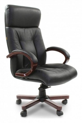 Кресло для руководителя Chairman 421 черный/орех темный, черный в Лысьве - lysva.ok-mebel.com | фото