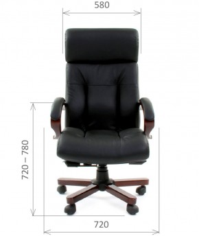 Кресло для руководителя CHAIRMAN  421 (Натуральная кожа) Черное в Лысьве - lysva.ok-mebel.com | фото 4
