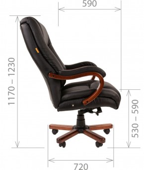 Кресло для руководителя CHAIRMAN  503 (Кожа) Черное в Лысьве - lysva.ok-mebel.com | фото 5