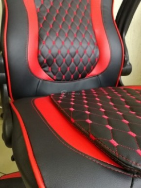 Кресло геймерское Barneo K-37 (черная экокожа красные вставки) в Лысьве - lysva.ok-mebel.com | фото