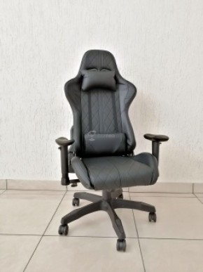 Кресло геймерское Barneo K-52 (черная экокожа черные вставки) в Лысьве - lysva.ok-mebel.com | фото 1