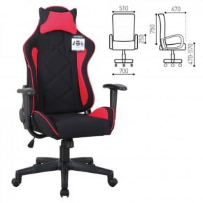Кресло компьютерное BRABIX GT Racer GM-101 + подушка (ткань) черное/красное (531820) в Лысьве - lysva.ok-mebel.com | фото 2
