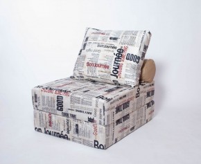 Кресло-кровать-пуф бескаркасное Прайм (Газета) в Лысьве - lysva.ok-mebel.com | фото