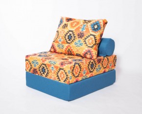 Кресло-кровать-пуф бескаркасное Прайм (мехико желтый-морская волна) в Лысьве - lysva.ok-mebel.com | фото