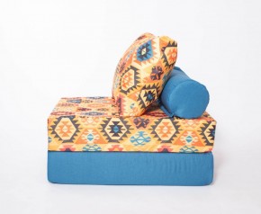 Кресло-кровать-пуф бескаркасное Прайм (мехико желтый-морская волна) в Лысьве - lysva.ok-mebel.com | фото 2