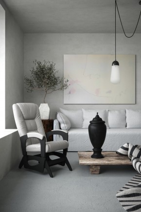 Кресло маятниковое Леон 29-К-КР (экокожа/крем) в Лысьве - lysva.ok-mebel.com | фото