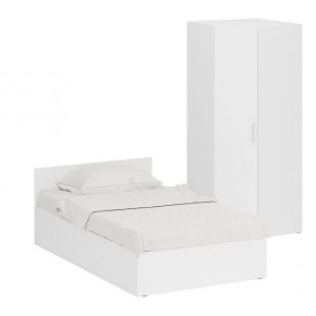 Кровать 1200 + Шкаф угловой Стандарт, цвет белый, ШхГхВ 123,5х203,5х70 + 81,2х81,2х200см., сп.м. 1200х2000 мм., без матраса, основание есть в Лысьве - lysva.ok-mebel.com | фото