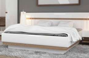 Кровать 160/TYP 92, LINATE ,цвет белый/сонома трюфель в Лысьве - lysva.ok-mebel.com | фото 2