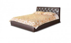 Кровать 1600 Флоренция в к/з "Классик 307 коричневый" (серия Норма) + основание + опоры в Лысьве - lysva.ok-mebel.com | фото