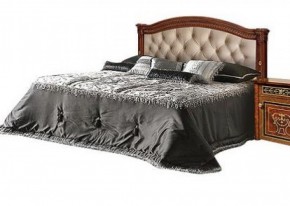 Кровать 2-х спальная с мягким изголовьем без изножья Карина-3 орех (К3КР-4[1]) в Лысьве - lysva.ok-mebel.com | фото