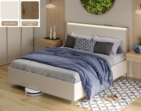 Кровать (Бело-серый U775 ST9/Дуб Галифакс Табак) 1400 в Лысьве - lysva.ok-mebel.com | фото