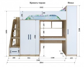 Кровать-чердак Тея (*Без Пенала) в Лысьве - lysva.ok-mebel.com | фото 2