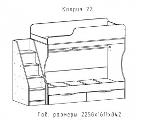 КАПРИЗ-22 Кровать двухъярусная 800 настил ЛДСП в Лысьве - lysva.ok-mebel.com | фото 2