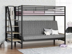 Кровать двухъярусная с диваном "Мадлен-3" (Черный/Серый) в Лысьве - lysva.ok-mebel.com | фото 1