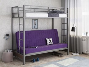 Кровать двухъярусная с диваном "Мадлен" (Серый/Фиолетовый) в Лысьве - lysva.ok-mebel.com | фото