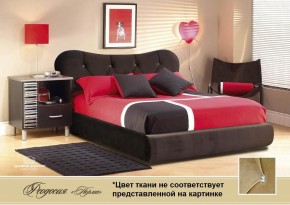 Кровать Феодосия 1400 со стразами в к/з "Классик 307 коричневый" (серия Норма) +основание +ПМ в Лысьве - lysva.ok-mebel.com | фото