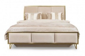 Кровать Lara 1600 с мягким изголовьем + основание (белый глянец) в Лысьве - lysva.ok-mebel.com | фото 1