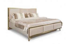 Кровать Lara 1800 с мягким изголовьем + основание (бежевый глянец) в Лысьве - lysva.ok-mebel.com | фото