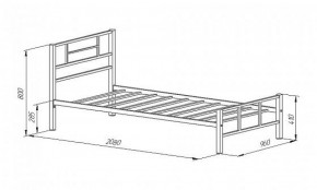 Кровать металлическая "Кадис 900х1900" Белый в Лысьве - lysva.ok-mebel.com | фото 2