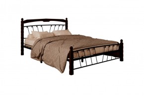 Кровать "Муза 1" КМД10  Черная (1600*2000) (ножки-шоколад) с коваными изделиями в Лысьве - lysva.ok-mebel.com | фото 2
