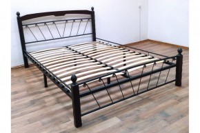 Кровать "Муза 1" КМД10  Черная (1600*2000) (ножки-шоколад) с коваными изделиями в Лысьве - lysva.ok-mebel.com | фото 3