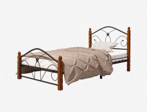 Кровать "Селена 1" Черная (900*2000) (ножки-махагон) с коваными элементами в Лысьве - lysva.ok-mebel.com | фото