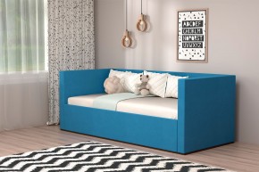 Кровать с ПМ (арт.030) (с/м 900*2000мм) (б/матр), ткань синяя в Лысьве - lysva.ok-mebel.com | фото
