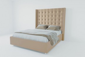 Кровать Венеция ЛЮКС с ПМ 1200 (велюр светло-серый) в Лысьве - lysva.ok-mebel.com | фото 2
