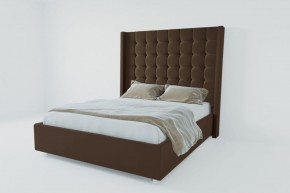 Кровать Венеция ЛЮКС с ПМ 1800 (экокожа коричневая) в Лысьве - lysva.ok-mebel.com | фото
