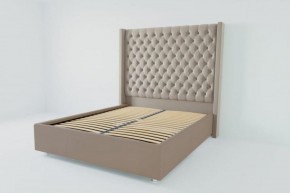 Кровать Версаль ЛЮКС с ортопедическим основанием 1400 (велюр серый) в Лысьве - lysva.ok-mebel.com | фото 1
