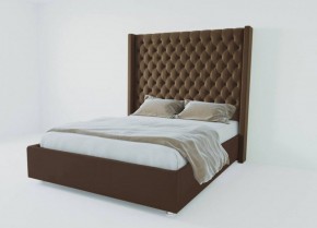 Кровать Версаль ЛЮКС с ПМ 1200 (экокожа коричневая) в Лысьве - lysva.ok-mebel.com | фото